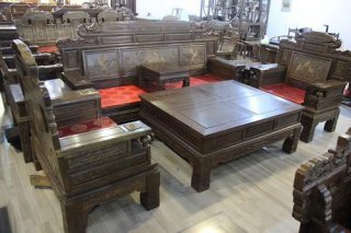 鸡翅木家私回收二手杞梓木制全套家具